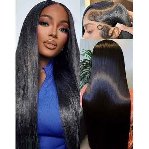 20 Inch Straight Wigs Human Hair Can Last 6-9 Months 200 Density HD Lace Front Wigs Human Hair 13x6 Real Human Wig Pre Plucked Tangle-Free Natural Black for Women