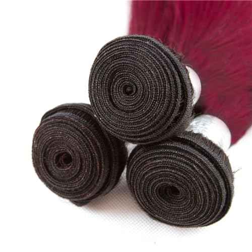 Brazilian Virgin Human Hair Bundles Burgundy 99J Straight Wave Bundles Human Hair 26 28 30 inch Unprocessed Brazilian Wine Red Quick Weave Hair for Black Women