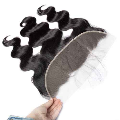 Lemoda 13x4 Frontal Body Wave HD Transparent Lace Frontals Brazilian Virgin Human Hair Lace Frontal Closure Natural Black 22 Inch