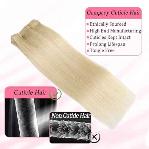 Clip in Hair Extensions Real Human Hair, Seamless Clip ins Real Human Hair for Women, Remy Human Hair Clip in Extensions, Double Weft 8pcs 18 inch Platinum Blonde