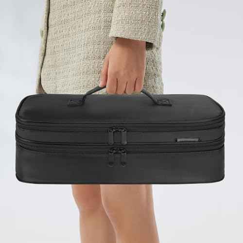 Double Layer Travel Carrying Case Compatible with Shark Flexstyle, Storage Case for Revlon One-Step Hair Dryer and Volumizer Hot Air Brush Portable Organizer Bag for Dyson Airwrap Styler