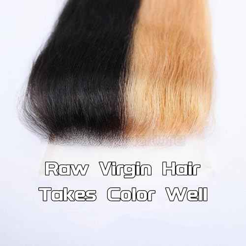 Grand Nature 6x6 HD Lace Closure, Virgin Human Hair Lace Closure Straight, Pre Plucked Natural Hair Line With Bleachable Knots