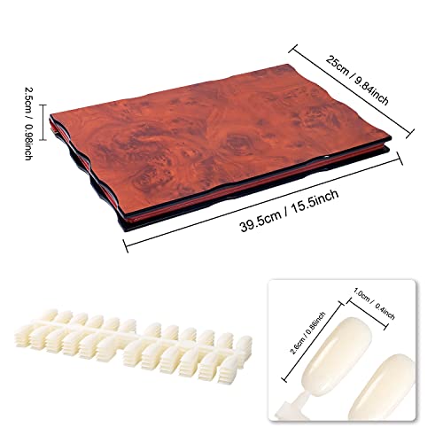 NMKL38 Luxury 308 Nail Color Chart Poly Nail UV Gel Polish Display Book with 360 Fake Nail Tips for Nail Art Salon Durable