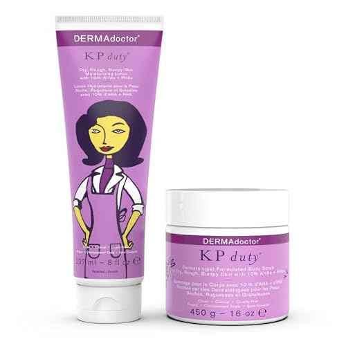 DERMAdoctor KP Bump Eraser Body Scrub and Lotion Kit Dermatologist Formulated Exfoliant | Keratosis Pilaris Treatment For Dry And Bumby Skin 10% AHAs + PHAs