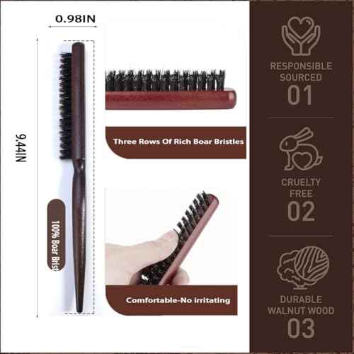 Men's Wood Hair and Beard Brush ? Soft Boar Bristles ? Massages and Exfoliates Skin and Scalp ? Ideal Men's Grooming Accessory