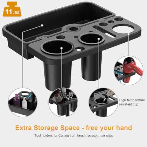 Salon Tray Cart with Extra Storage Space, Salon Rolling Tray, Adjustable Height Salon Tray on Wheels, Removable Hair Extension Tool Tray for Hairdressers, Color Tray for Salon Home Use