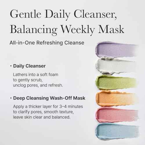 Arencia Rice Mochi Facial Cleanser Gift Set, 6 Varieties, 0.52 oz each - travel size, Korean skin care, holiday gift set, Stocking stuffers