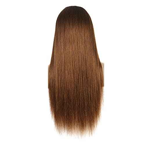 1B30 Straight Headband Wig Ombre Brown Human Hair Headband Wig 130% Density Grade 8A Brazilian Remy Hair Machine Made Wigs Dark Brown Color 20 Inch