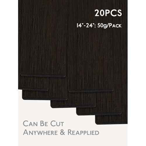 WENNALIFE Genius Seamless Tape in Hair Extensions Real Human Hair, 20 inch 50g 20pcs Dark Brown Tape in Hair Extensions Remy Human Hair Luxury Invisible Straight Hair Hand Tied Inspired Edge Tape ins
