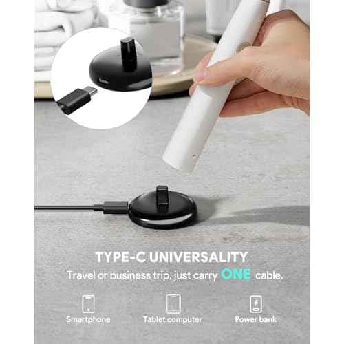 Charger Base Compatible with Philips Sonicare Electric Toothbrush HX Series, Ultra-Thin Type C Travel Charger for Philips HX3000/ HX6000/ HX8000/ HX9000 Series, Fast Charging Portable, Black