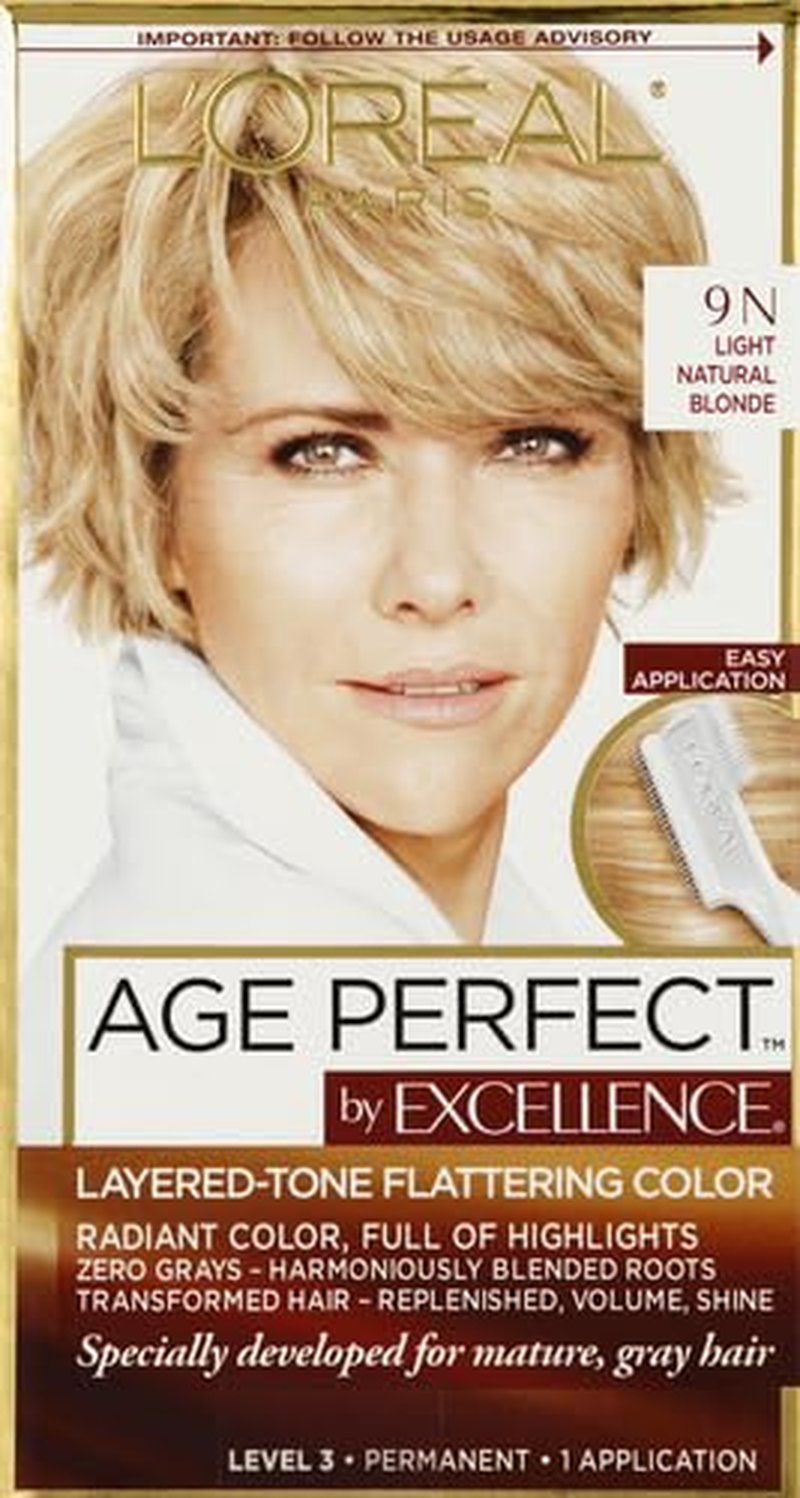 L'Oreal Paris Age Perfect Hair Color - 9N Light Natural Blonde | Permanent Formula, 1 Kit