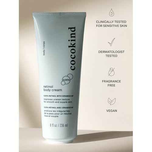 Cocokind Retinol Body Cream, Youthful Body Skin Treatment, All Skin Types including Sensitive Skin, Fragrance Free, Cruelty Free, Vegan, 8 fl oz