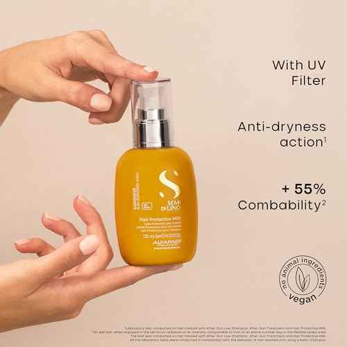 ALFAPARF MILANO Semi di Lino Sunshine Protective Hair Milk - Leave-in Treatment with UV filter - Moisturizing Treatment for Sun Exposed Hair - Hair Detangler - For Soft, Shiny, Lightweight Hair