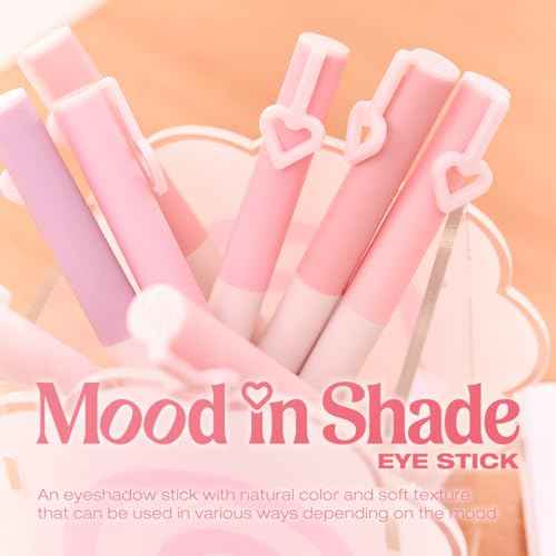 Peripera MOOD IN SHADE EYE STICK, Built-In Applicator (Smuger), Smudge-Proof, Easy Application, Creamy Shimmer Texture Eye Shadow Stick (P01 ICY BREEZE)