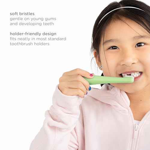 Ubbi Grow with Me Toothbrush Training Set for Babies and Toddlers, Includes One 360¡Æ Food-Grade Platinum Silicone and One Soft Bristled Toothbrush, Smoothie Purple and Zest Green