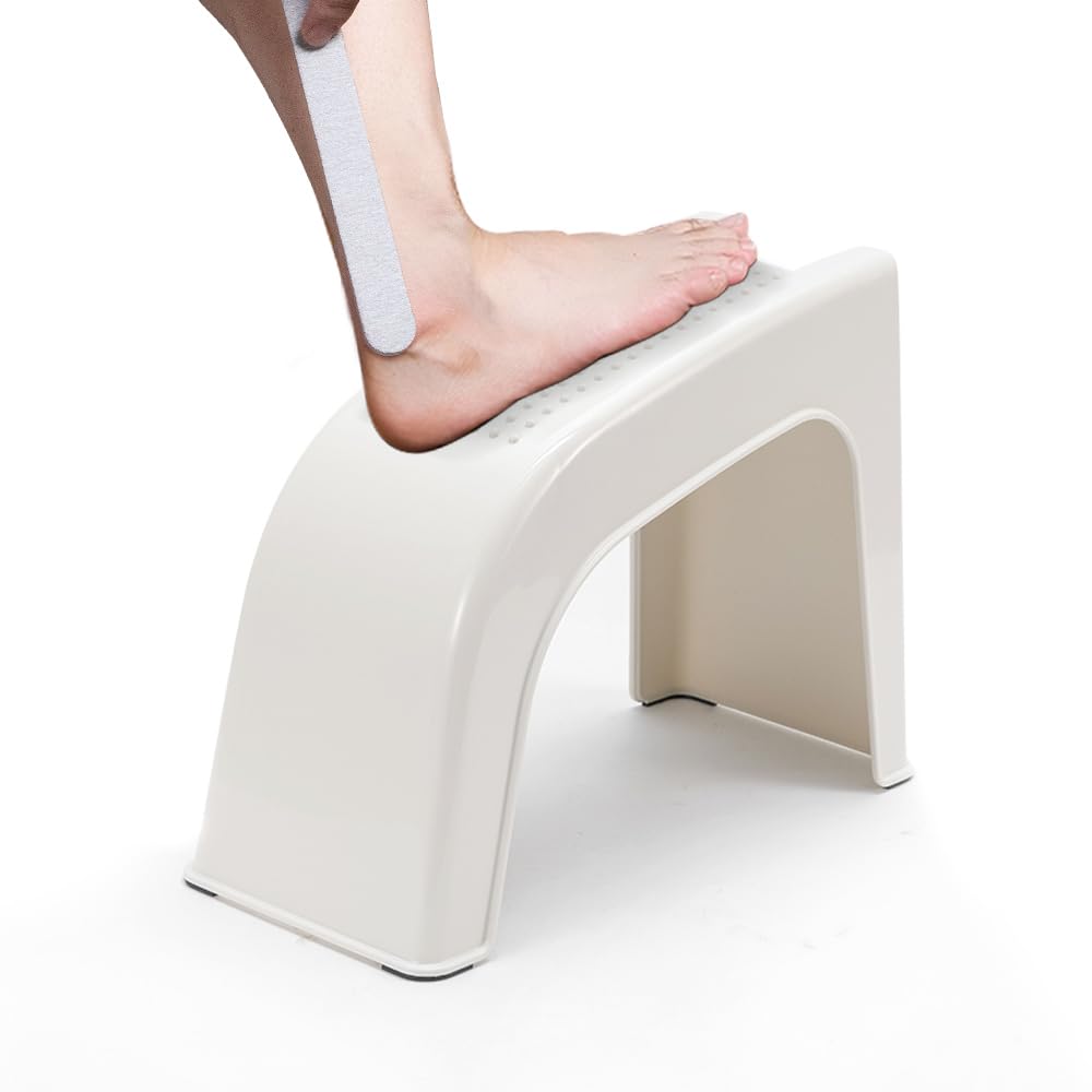 ZLMHYYM Shower Foot Rest for Shaving Legs, Non-Slip Pedicure Foot Rest, Shower Foots Step Stool for Shaving Legs, Plastic Sturdy Pedicure Stand -White