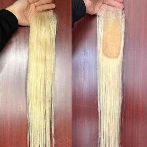 2x6 Long Deep Parting HD Swiss Lace Melt Skin Lace Closure Raw Hair Materials Straight Style Much Fuller with Natural Hair Line Human Hair Natural Black Color (16inch, HD 2x6 613 lace closure)