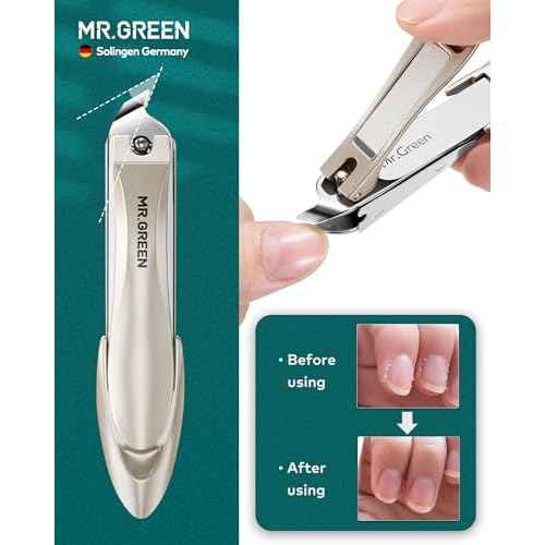 MR.GREEN Nail Clippers, Upgraded Anti-Splash Nail Clipper Set with Nail File and Tweezers & Catcher, Professional Practical Manicure Nail Care Kit with Exquisite Leather Case for Men & Women