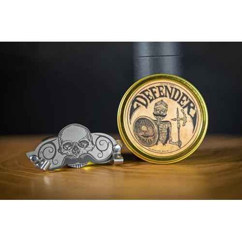 THE VINTAGE GROOMING CO. Defender Mustache Balm and Defender Mustache Guard Set | 2oz Mustache Balm & Mustache Drinking Protector