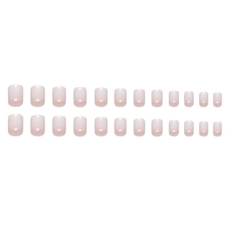 Press On Nails - Short Square Glossy Gradient Fake Nails for Women | 24 Pcs