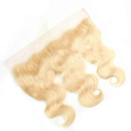 613 Hd Frontal 13X4 Lace Closure Human Hair Blonde Frontal Closure 12A Grade Brazilian Virgin Human Hair for Women Pre Plucked Bleached Knots 22 Inch