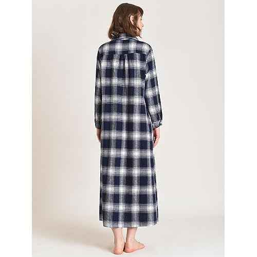 Latuza Women's Long Flannel Nightgown Long Sleeve Floor Length