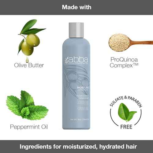 ABBA - Pure Moisture Shampoo & Conditioner Hydrating & Nourishing Value Duo Set ? Olive Butter & Peppermint Oil, 32 fl oz Each