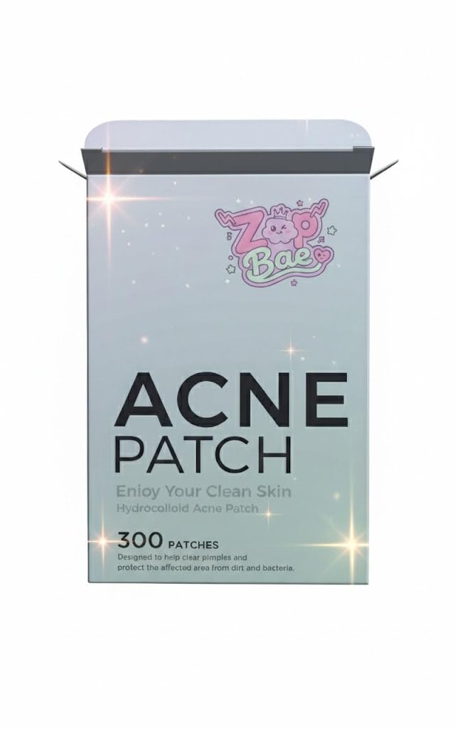 Hydrocolloid Acne Patch - Invisible Pimple Patch for Overnight Spot Treatment, 300 Count. Blemish patch. Skin-friendly adhesive. Patches for cystic acne. Fast healing pimple stickers.