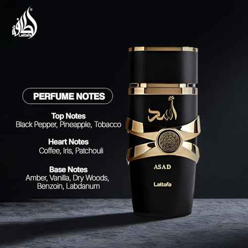 Lattafa Perfumes Asad for Unisex Eau de Parfum Spray, 3.4 Ounce