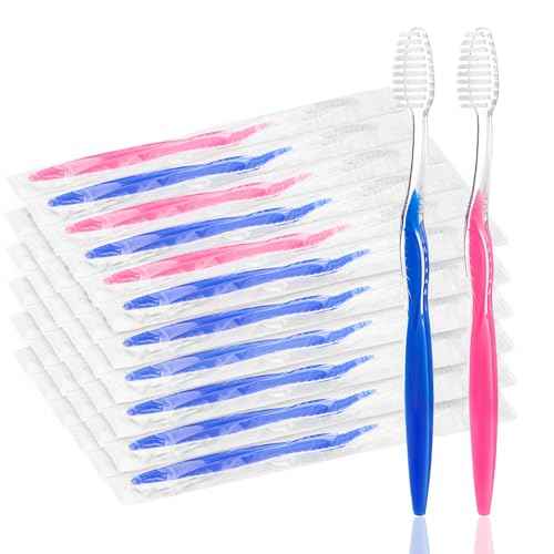 500 pcs Prepasted Disposable Toothbrushes Bulk Individually Wrapped Pre Pasted Soft Bristle Tooth Brush Set Travel Toothbrushes for Homeless Gift Hotel Camping Travel
