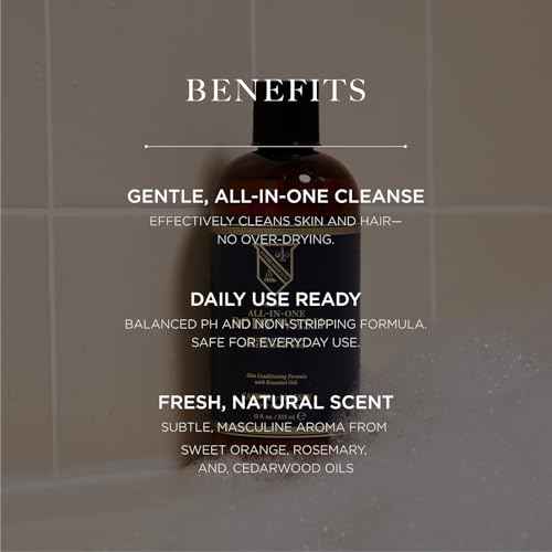 Caswell-Massey Heritage All-in-1 Body Wash, Use as a Face Wash, Beard Wash, Shampoo, Body Wash & Shave Gel, Signature Heritage Soap for Men, 12 Fl Oz Made in USA