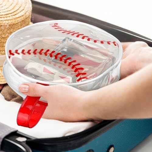 Reginary 12 Pcs Baseball Cosmetic Bag Gifts Accessories for Makeup Bags PVC Clear Cheer Base Ball Case Toiletry Zipper Pouch Waterproof Travel Handbag Purses Organizer for Baseball Team Gift