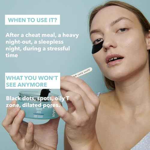 RARE Paris - Carbone Glac? - Purifying Carbon Black Under Eye Patches - Cleanses & Tightens - With Hamamelis & Mallow - Purifying, Firming & Revitalizing - Multi-Active Serum Formula - 30 Pairs