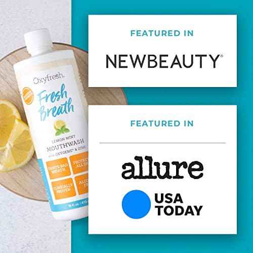 Oxyfresh Lemon Mint Fresh Breath Mouthwash ? Bad Breath Treatment ? SLS & Fluoride Free ? Alcohol Free, Gentle Nonburning with Xylitol & Essential Oils ? Pro Size Gallon 128 oz