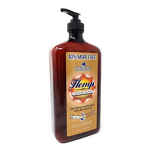 Bundle Of Malibu Moisturizer 40% More Free: Malibu Hemp Tattoo Enhancing Body Moisturizer 25 FL OZ & Malibu Hemp Golden Glow 25.4 FL OZ