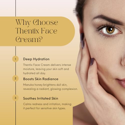 Face Cream with Manuka Honey, Moisturizer for Dry, Sensitive Skin, 2oz, Suitable for Women & Men