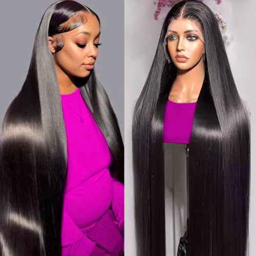 24 Inch Straight Wigs Human Hair 200 Density 13x6 HD Lace Front Wigs Human Hair Pre Plucked Straight Lace Front Wigs Human Hair 13x6 Straight Frontal Wigs Human Hair