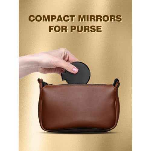 Qislee Compact Mirror Bulk, Round Makeup Mirror for Purse, Set of 200 (Black)