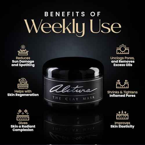 Alitura Clay Face Mask ? Exfoliating, Hydrating & Anti-Aging Facial Mask with Vitamin C & Pearl Powder ? Pore Cleansing Face Mask for Acne, Blackheads & Glowing Skin ? 7.1 oz