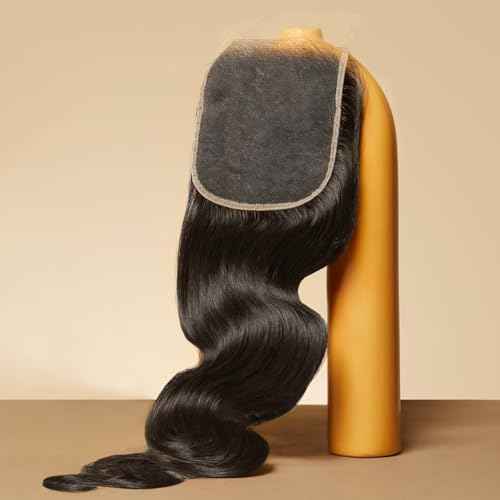 Triippy Raw Hair 5x5 HD Lace Closure Body Wave More Less Shedding than Regular Virgin Hair,0.10mm Ultra-Thin 5x5 Swiss Real HD Lace with 100% Raw Cambodian Human Hair(12 Inch)