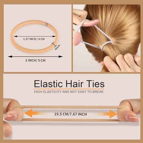 YGDZ Hair Ties for Thick Hair, 150 PCS Hair Elastic 5CM Ponytail Holders No Hair Damage, Rubber Bands for Hair, Elastic Hair Ties, Christmas Stuffers Xmas Gift Hair Accessories for Women, Men, Girls
