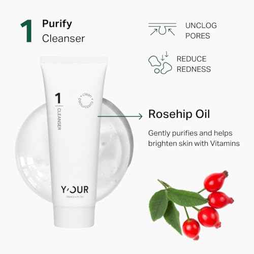 Y¡¯OUR Essential 3-Step Acne Kit: Purifying Cleanser, Anti-Acne Serum & Healing Patches; Pimple Clearing, Pore Minimizing Skincare Routine. Made in USA. Suitable for All Skin Types. Holiday Gift Bundle
