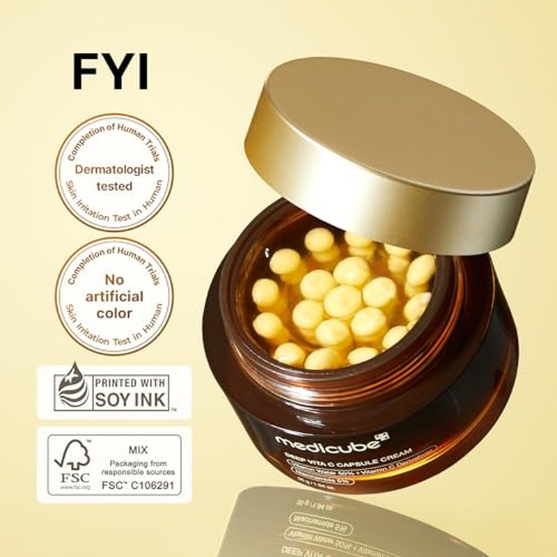 Medicube Flawless Skin Vitamin C Golden Capsule Face Moisturizer - 7,500 PPM Exosome Serum