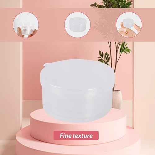 150pcs plastic cosmetic jar 7g/7ml clear case with snap lids portable,Travel Storage Cosmetic Samples Beauty Products Mini Containers with Lids, Airtight Cosmetic Containers with Lids