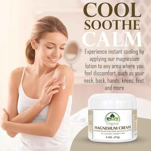 Organa Magnesium Cream - Fast-Absorbing Magnesium Lotion for Sleep - Topical Magnesium Lotion for Soothing & Instant Relief - Fast Absorbing and Fast Acting Foot Cream - Magnesium Butter