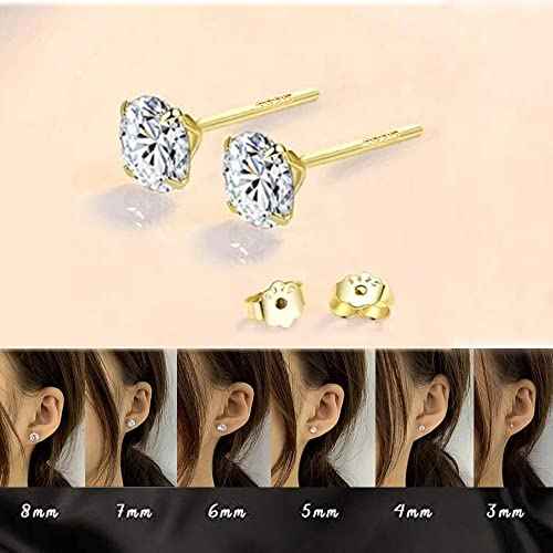 Professional Ear Piercing Gun Kit Reusable for Body Nose Lip Piercing with 16 Pairs Hypoallergenic Earrings (6 Pairs Sterling Silver Stud Earrings 18K Yellow Gold Plated+10 Pairs Gun Stud Earrings)