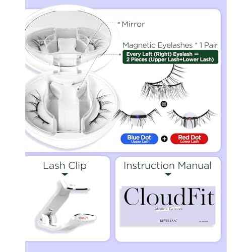 BEYELIAN Portable Magnetic Eyelashes with Applicator, Upgrade Soft Magnetic Lashes No Glue Needed Magnetic Eyelashes Natural Look, Reusable, Fales Eyelashes for Eye YT25 (All-In-One & Comfortable)