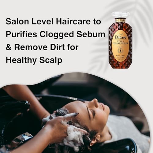 Moist Diane Repair Shampoo for Damaged Hair & Color Treated Hair, Repairing Shampoo for Women & Men by Keratin, Argan Oil, Mango Oil from Japan, Silicone& Sulfate Free 15.2 Fl Oz DAMAGE REPAIR
