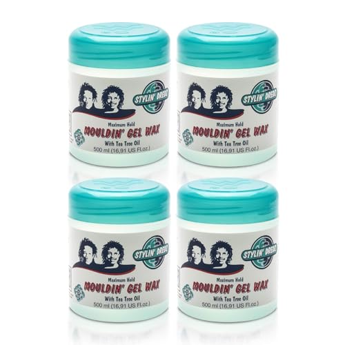 Stylin Dredz Mouldin' Gel Wax with Tea Tree Oil - Twist n Lock - Maximum hold (500 ml, Pack of 4)