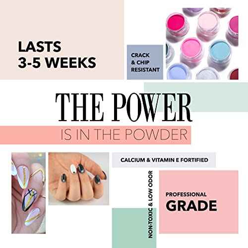 Revel Nail Dip Powder - Sheer Pink and French Powder Dip Nail Polish, Chip Resistant Dip Nail Powder with Vitamin E and Calcium, DIY Manicure, Erica & Veronica